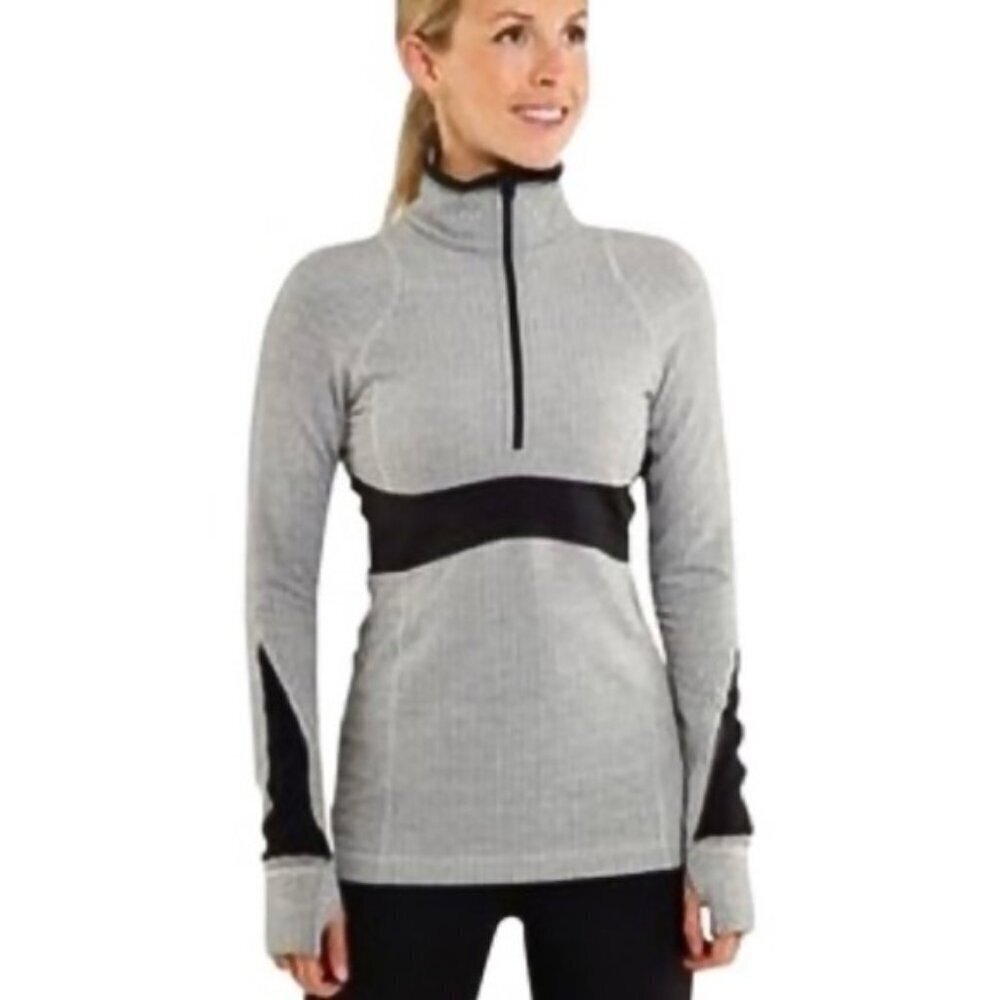 Lululemon Women's Full Tilt Half Zip Pullover- Herringbone-Size 6